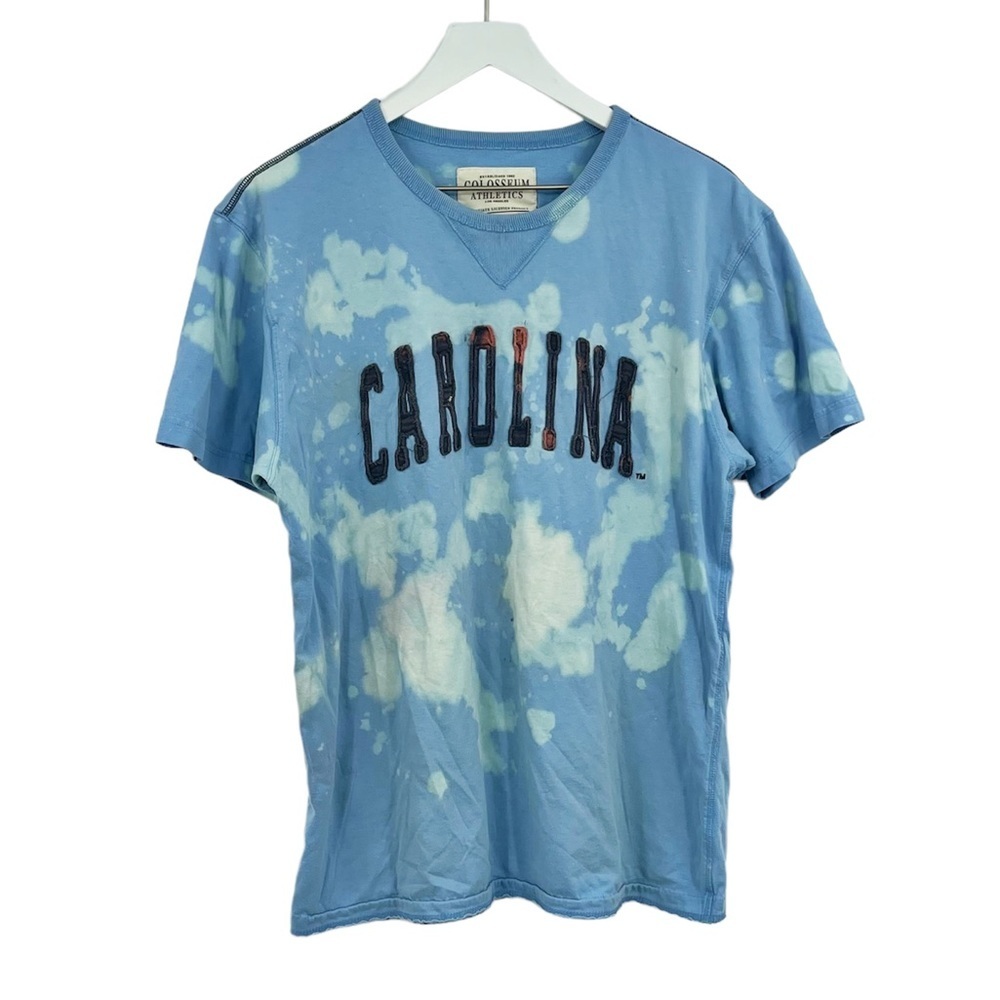 NC Tarheels Custom Bleached Wash Embroidered Shirt SZ L